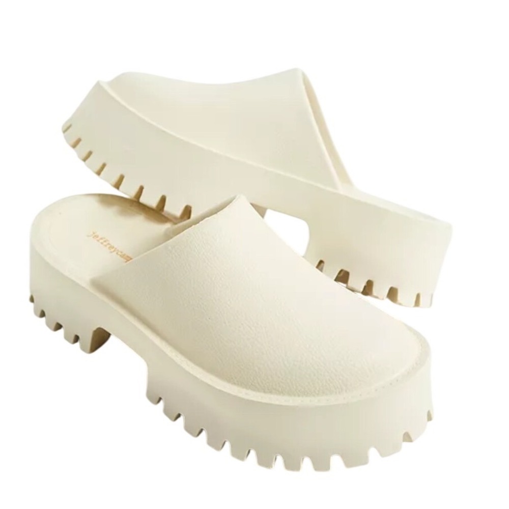 Jeffery Campbell Ecru Platform Lugged Sole Clog‎ Slides 9